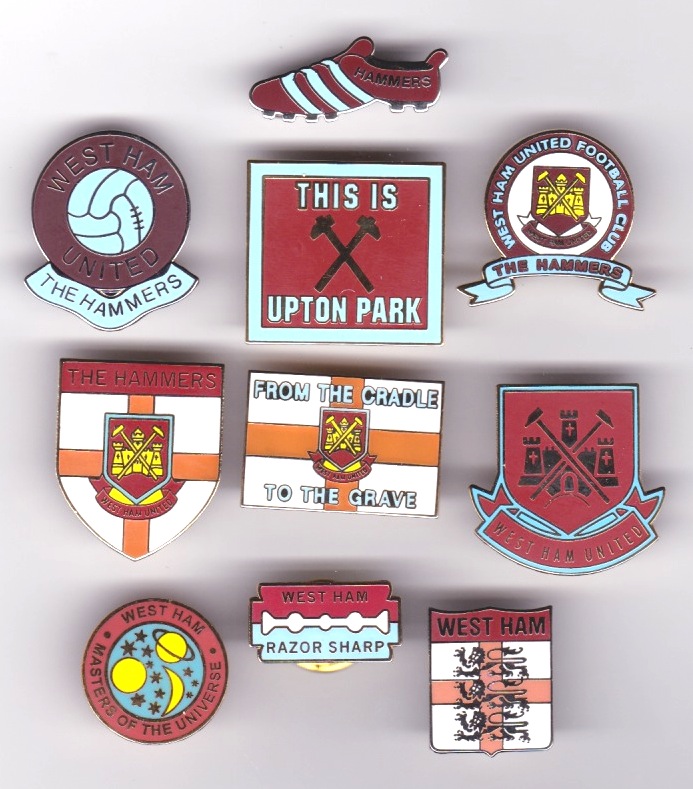 10 x West Ham badges (content varies)